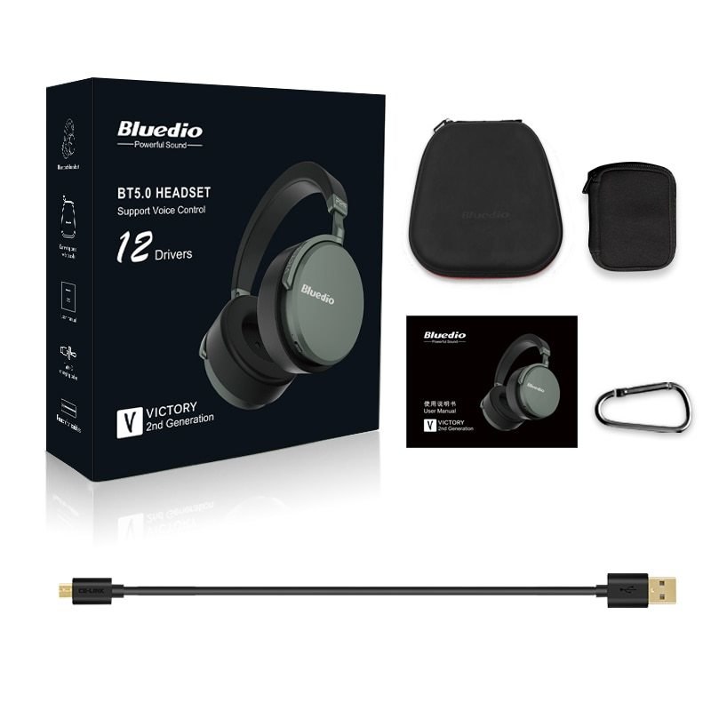 Бездротові Bluetooth навушники Bluedio V2 з 12 динаміками (Чорний)