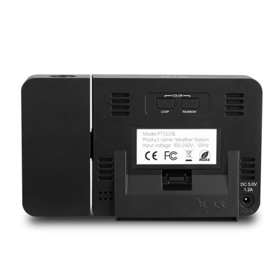Годинник метеостанція з проектором Houzetek 3531B (Чорний)