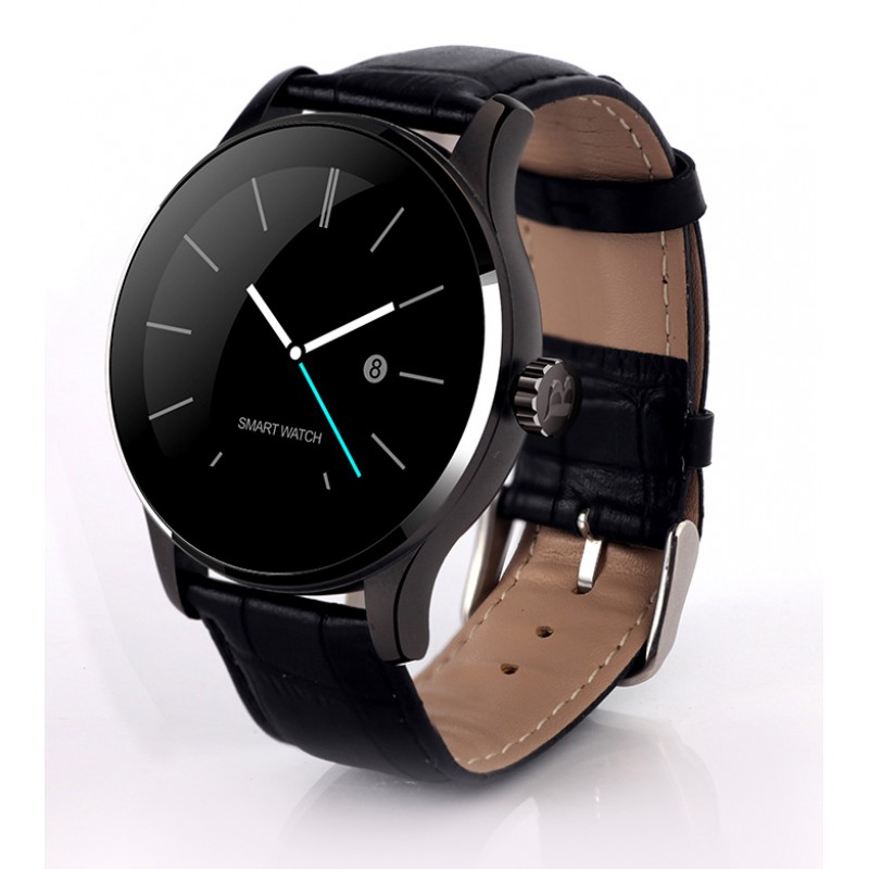Розумний годинник Lemfo K88H leather з шкіряним ремінцем (Чорний)