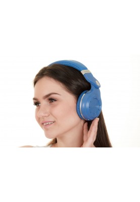 Бездротові Bluetooth навушники Bluedio T2 Plus з вбудованим радіо (Синій)