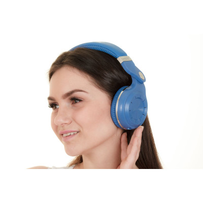 Бездротові Bluetooth навушники Bluedio T2 Plus з вбудованим радіо (Синій)