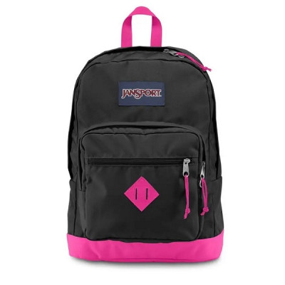 Міський рюкзак JanSport City Scout Laptop Backpack  Black / Fluorescent Pink (Чорно-рожевий)