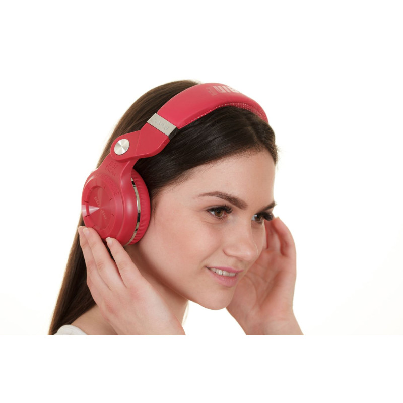 Бездротові Bluetooth навушники Bluedio T2 Plus з вбудованим радіо (Червоний)