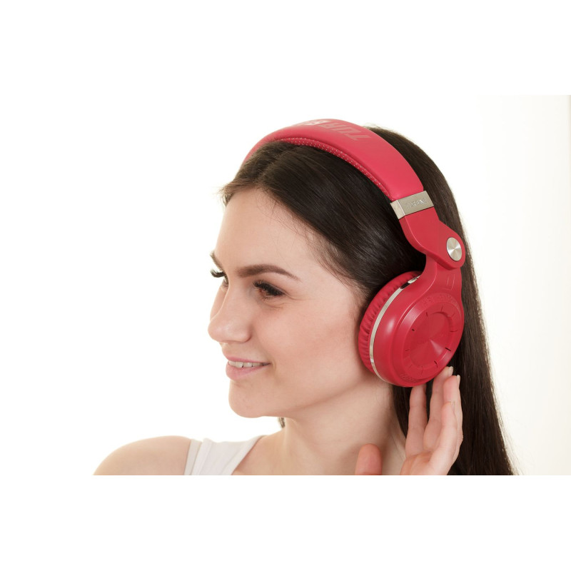 Бездротові Bluetooth навушники Bluedio T2 Plus з вбудованим радіо (Червоний)