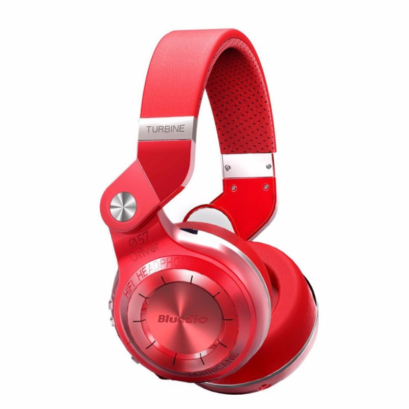 Бездротові Bluetooth навушники Bluedio T2 Plus з вбудованим радіо (Червоний)
