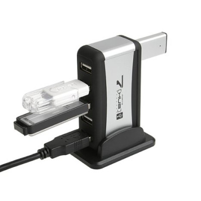 Хаб USB Lapara 7 портов USB 2.0 с блоком питания черный