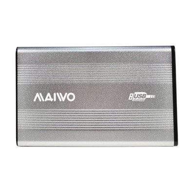 Кишеня Maiwo зовнішня для HDD 2,5" SATA через USB2.0 на гвинтах алюміній срібляста