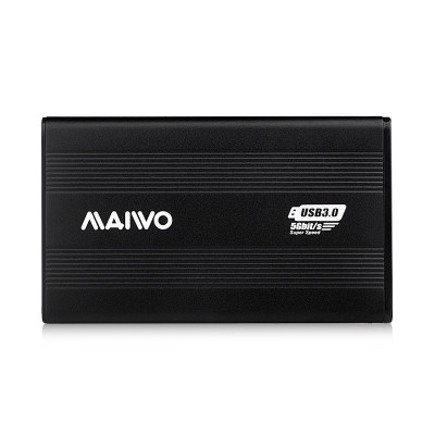 Кишеня Maiwo зовнішня для HDD 2,5" SATA через USB3.0 на гвинтах алюміній чорна