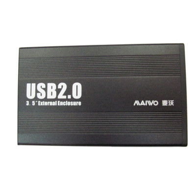 Кишеня Maiwo зовнішня для HDD 3,5" SATA через USB2.0 на гвинтах алюміний чорна
