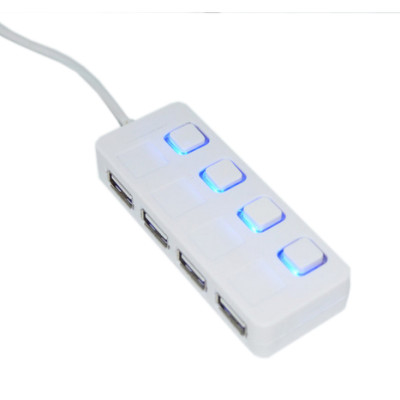 Хаб USB Lapara 4 порти USB 2.0 з 4-ма вимикачами ON/OFF для кожного порту, білий