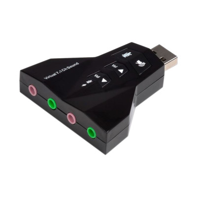 Звукова карта Dynamode USB 8(7.1) каналів Virtual, 2 стерео-виходи, 2 моно-входи, RTL 3D