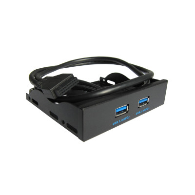 Хаб USB Maiwo передня панель 3,5" 2 порти USB 3.0 чорний