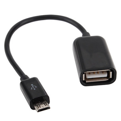 Кабель-перехідник Lapara OTG USB2.0 AF - MicroUSB довжина 0.16 м чорний