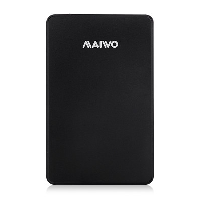 Кишеня Maiwo зовнішня для 2.5" SATA/SSD HDD через USB3.0 безгвинтіве кріплення пластик чорна