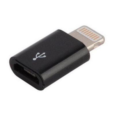Адаптер Lapara компактний Apple Lightning на Micro USB для заряджання iPhone 5/5S/6/6+, iPad, чорний