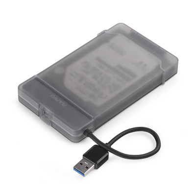 Адаптер підключення HDD 2,5" SATA/SSD до порту USB3.0 +контейнер Maiwo захисний для HDD 2,5", чорний