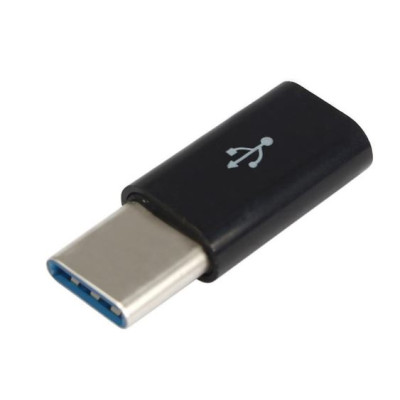 Адаптер Lapara USB 3.1 Type-C male на Micro USB female OTG для заряджання, чорний