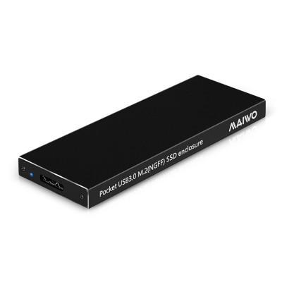 Кишеня Maiwo зовнішня для M.2 SSD (NGFF) SATA через USB3.0 на гвинтах алюміній матова чорна