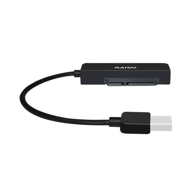 Адаптер Maiwo для підключення HDD 2,5" SATA II/III / SSD до портів USB 3.0 пластик, чорний