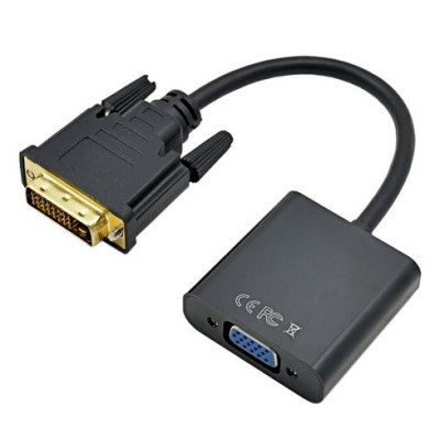 Адаптер STLab DVI-D (24+1) male to VGA 15 pin female HDTV 1080p, чорний