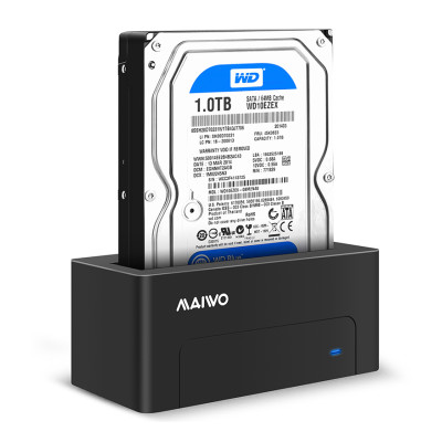 Док-станція Maiwo для HDD 2,5"/3,5" SATA через USB3.0 безгвинтіве кріплення пластик чорна