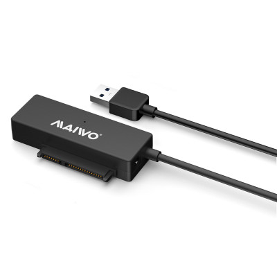 Адаптер Maiwo для підключ. HDD SATA 2,5"/3,5"/5,25"/SSD до портів USB 3.0, БЖ 12В/2А в компл, чорний