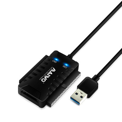 Адаптер Maiwo для під. 2.5''/3.5'' IDE/SATA HDD/SSD, 5.25'' CD-ROM до портів USB 3.0, БЖ 12В/2А, чор