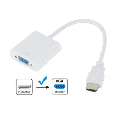 Адаптер STLab HDMI male - VGA F емулятор монітора, без додадкових кабелів, білий