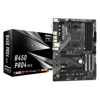 Материнська плата ASRock B450 Pro4 R2.0 (sAM4, AMD B450, PCI-Ex16)