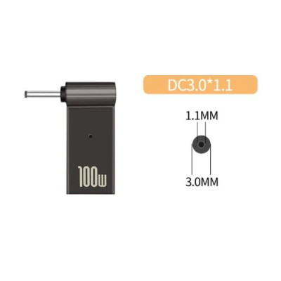 Адаптер PD 100W USB Type-C Female to DC Male Jack 3.0x1.1 mm – для заряджання ноутів ACER, SAMSUNG