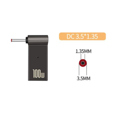 Адаптер PD 100W USB Type-C Female to DC Male Jack 3.5x1.35 mm – для зарядж. ноутів ASUS, планшетів
