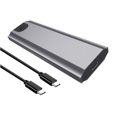 Кишеня Dynamode зовн. для M.2 SSD NVMe/SATA combo ч-з USB3.2 GEN2 Type-C безгвинт. алюм. матова сіра