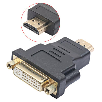 Адаптер STLab DVI-D (24+5) / DVI (24+1) female to HDMI male, Full HD 1080p@60Hz, двонаправл, чорн.