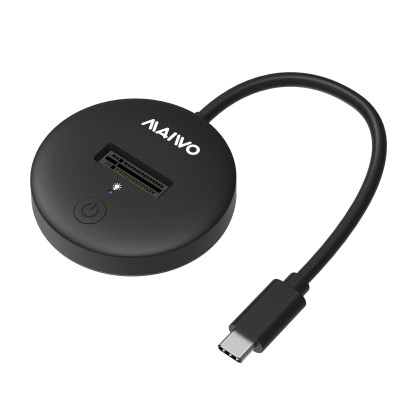 Док-станція Maiwo для M.2 NVMe/SATA SSD ч-з USB3.2 Gen2 Type-C до 10 Гбіт/с, безгвінт, пласт.чорн.