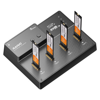 Док-станція Maiwo клонір. для 4*NVMe M.2 SSD Key M/B+M ч-з USB4.0 Type-C 40Gbps з вентилятором метал