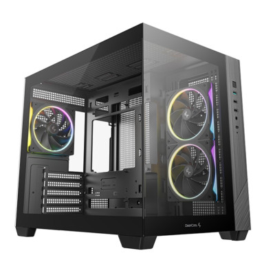 Корпус Deepcool CG330 3F чорний Без БЖ ITX/Micro-ATX/Micro-ATX(Rear connector),1+1x3.5,2+2+2*2.5";