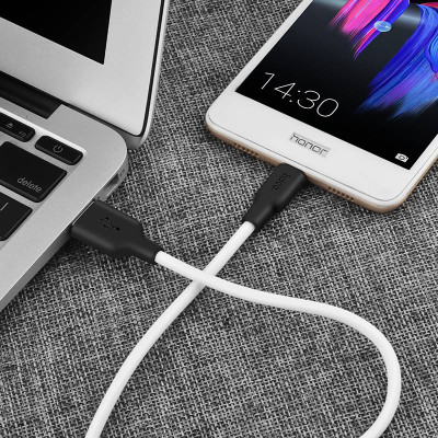 Дата кабель Hoco X21 Plus Silicone MicroUSB Cable (1m) Чорний / Білий Дата кабель Hoco X21 Plus Silicone MicroUSB Cable (1m) Чорний / Білий