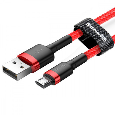 Дата кабель Baseus Cafule USB to MicroUSB Cable 2.4A (1m) (CAMKLF-B) Червоний Дата кабель Baseus Cafule USB to MicroUSB Cable 2.4A (1m) (CAMKLF-B) Червоний