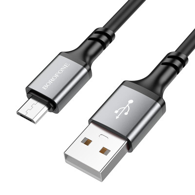 Дата кабель Borofone BX83 Famous USB to MicroUSB 2.4A (1m) Black Дата кабель Borofone BX83 Famous USB to MicroUSB 2.4A (1m) Black