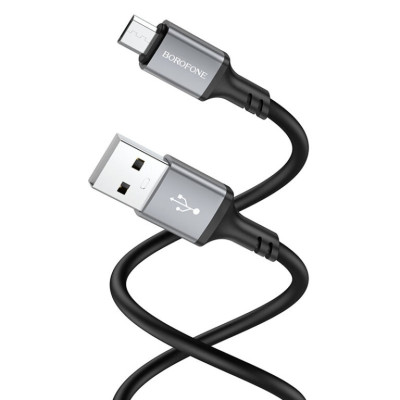 Дата кабель Borofone BX83 Famous USB to MicroUSB 2.4A (1m) Black Дата кабель Borofone BX83 Famous USB to MicroUSB 2.4A (1m) Black