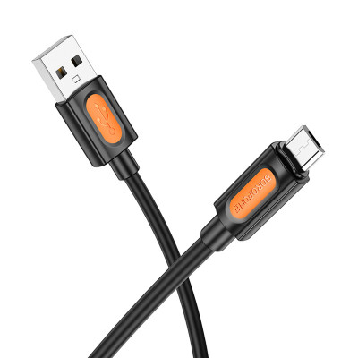 Дата кабель Borofone BX114 Structure USB to MicroUSB 2.4A (1m) Black