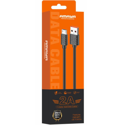 Дата кабель Amaya M77 USB to MicroUSB 2A (1m) Black
