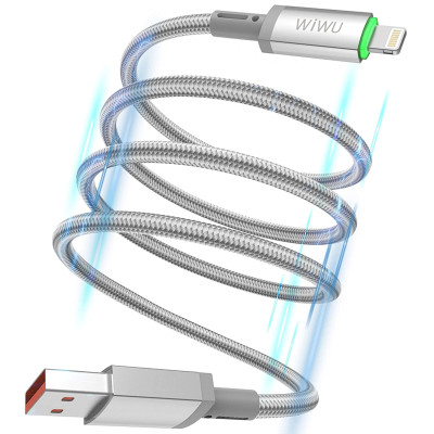 Дата кабель WIWU C081 Maglink USB to Lightning 12W (1m) Grey Дата кабель WIWU C081 Maglink USB to Lightning 12W (1m) Grey