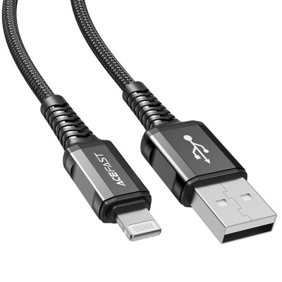 Дата кабель Acefast C1-02 USB to Lightning 2.4A (1.2m) Black Дата кабель Acefast C1-02 USB to Lightning 2.4A (1.2m) Black