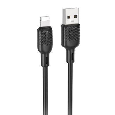Дата кабель Borofone BX113 Lenny USB to Lightning 2.4A (1m) Black