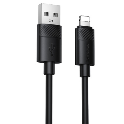 Дата кабель Borofone BX123 Leya USB to Lightning 12W (1m) Black