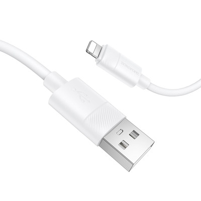 Дата кабель Borofone BX123 Leya USB to Lightning 12W (1m) White Дата кабель Borofone BX123 Leya USB to Lightning 12W (1m) White