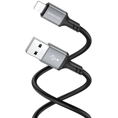 Дата кабель Borofone BX83 Famous USB to Lightning 2.4A (1m) Black Дата кабель Borofone BX83 Famous USB to Lightning 2.4A (1m) Black