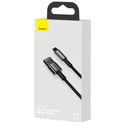 Дата кабель Baseus Tungsten Gold USB to Lightning Cable 2.4A (2m) (CALWJ-A0) Black Дата кабель Baseus Tungsten Gold USB to Lightning Cable 2.4A (2m) (CALWJ-A0) Black