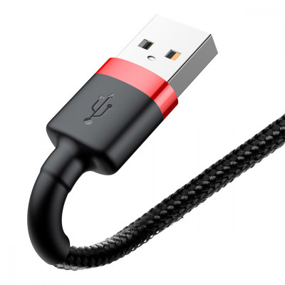 Дата кабель Baseus Cafule USB to Lightning 2.4A (1m) (CALKLF-B) Червоний / Чорний